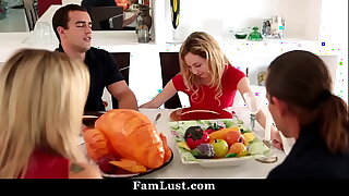Stepsister Fucks Stepbrother During Thanksgiving Work as